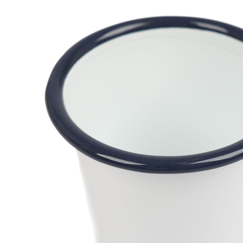 Argon Tableware 300ml Enamel Tumbler Cups with Blue Rims -