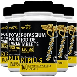 Nutri Supplements Potassium  Iodide Radiation Tablets 130 mg (5 Pack) - (700 Tablets) EXP 2033