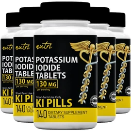 Nutri Supplements Potassium  Iodide Radiation Tablets 130 mg (5 Pack) - (700 Tablets) EXP 2033