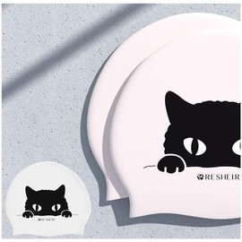 RESHEIR Big Size Long Hair Earplugs Waterproof Swim Cap Cat RESHEIR Swim Cap Big Size Swim Cap Long Hair Swim Cap Earplugs / RESHEIR 빅 사이즈 롱 헤어 귀마개 방수 수모 고양이RESHEIR수모 빅사이즈수모 롱헤어수모 귀마