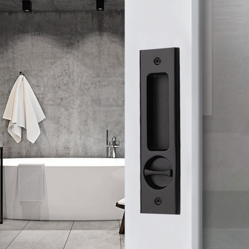 NCL Sliding Door Handle for Bath, Black Barn Door Flush