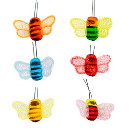 Berfutall- Simulation Bees Craft Decoration Party Decor, Flower Arrangement Decoration with Artistic Handicraft DIY, Indoor and Outdoor Garden Yard Lawn Decoration 6 pcs with Wire.…