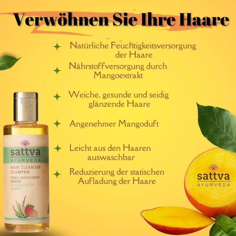 Sattva Shampoo - Sensitive Natural Cosmetics with Herbs for Shine