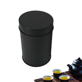 Roczential Matte Black Tea Storage Canister, Double Seal Tinplate Container, Kitchen Storage for Tea Coffee Sugar, 1 Piece (black)