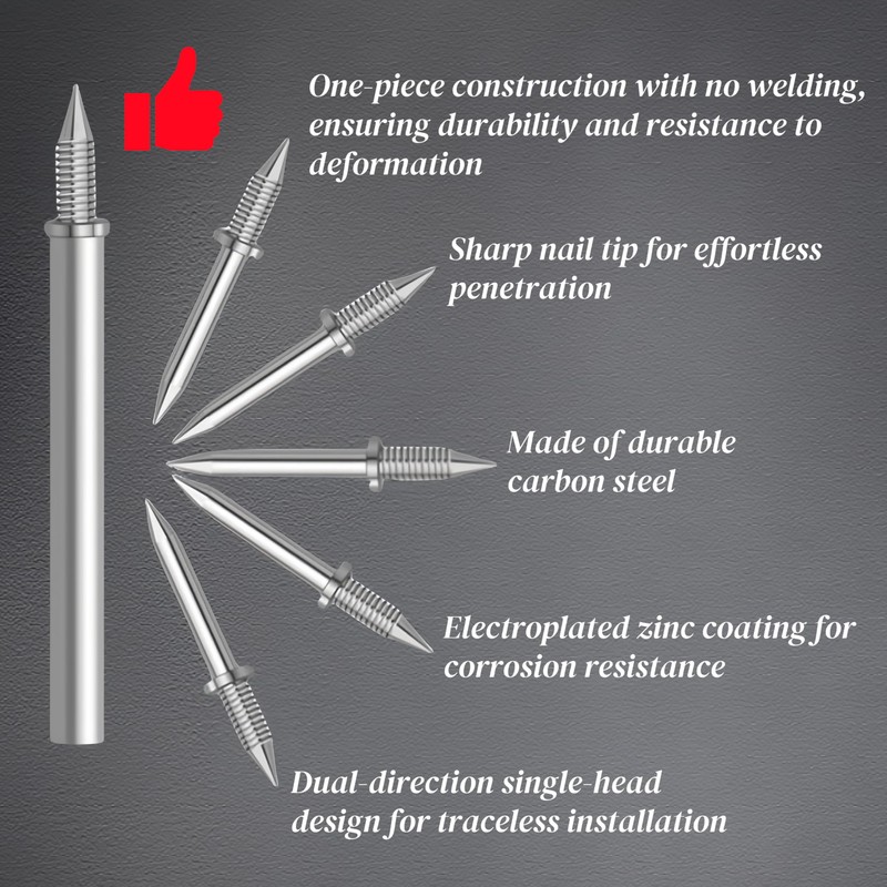 200pcs Double Headed Skirting Thread Seamless Nail, Bidirectional Invisible Nails,