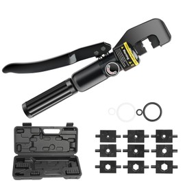 TooTaci Hydraulic Crimping Tool Kit - Crimper Crimping Tool with 9 Pairs Dies for Crimping Cable Railing Kit (12AWG to 2/0AWG), Wire Swaging Tool for 1/16" to 3/8" Cable Railing Hardware