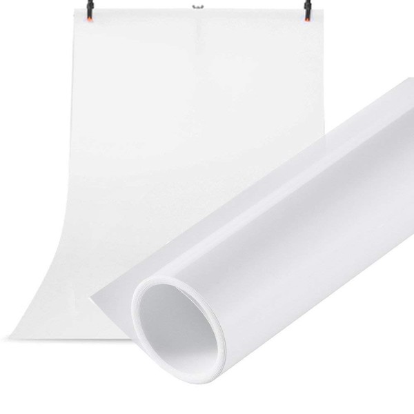 Selens PVC Background Photography 60 x 130 cm White Backgrounds Photo Background White Waterproof Matte Smooth Background for Photo Studio Product Portrait Pet Backdrop Double-Sided