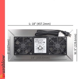 Durablow 220 CFM Air-Out Stainless Steel Crawl Space Vent Fan, Dual Fans with Dehumidistat & Thermostat, Foundation Vent, Radon Mitigation, for Crawl Space, Basement (Stainless Steel, M2D)