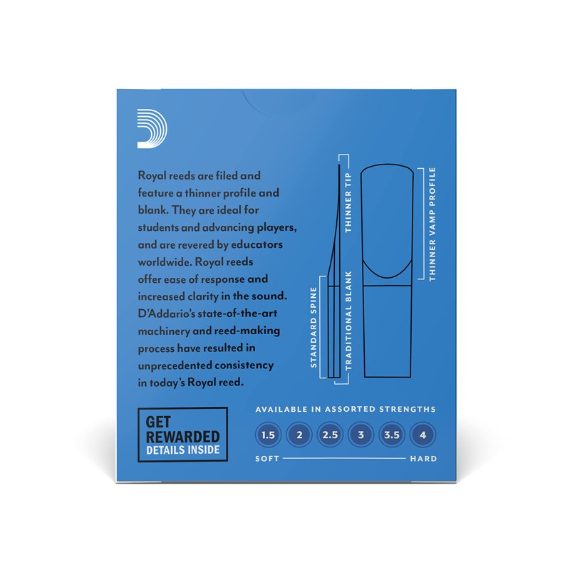 Rico Royal 2.0 Strength Reeds for Soprano Sax (Pack of