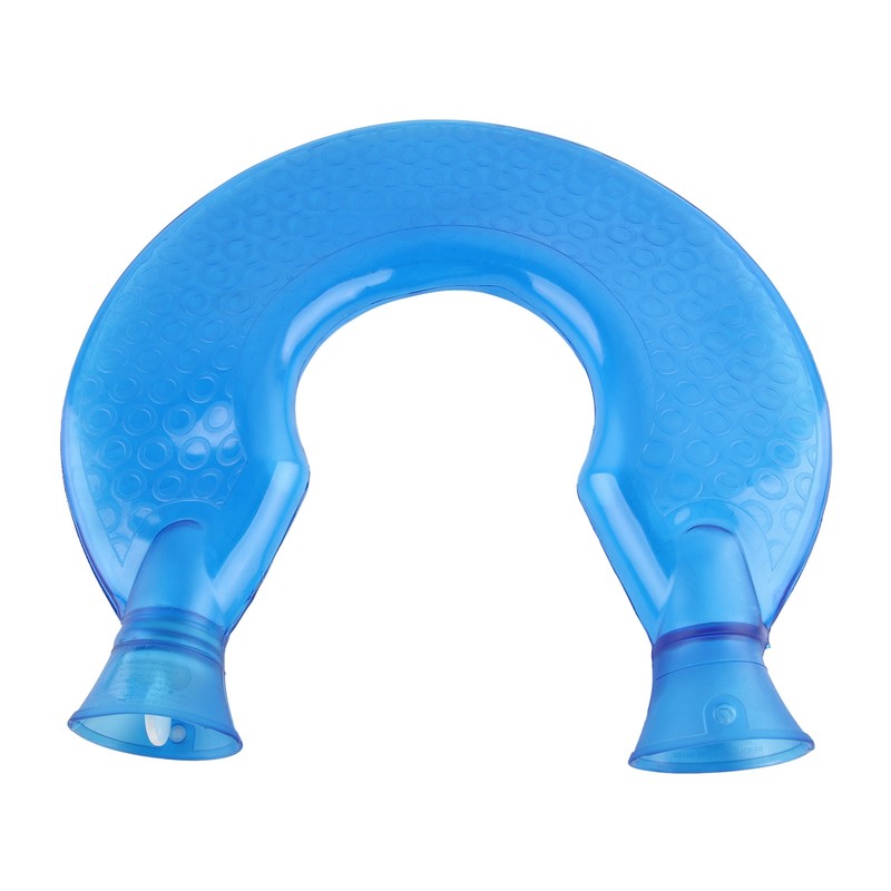 1400ml U Shaped Hot Water Bag Translucent Blue PVC Heating