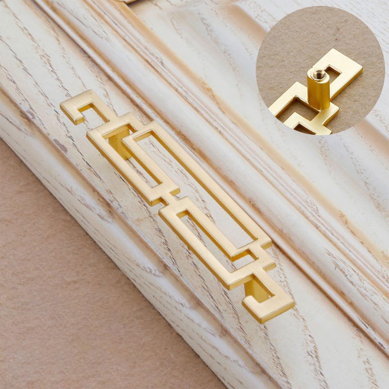 WJXFHTD 4PCS Art Decor Drawer Pulls, Chinese Hollow Gold Handle