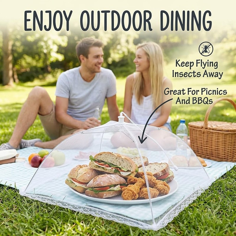 Mesh Food Cover 2 Pack, Pop Up Collapsible Food Cover
