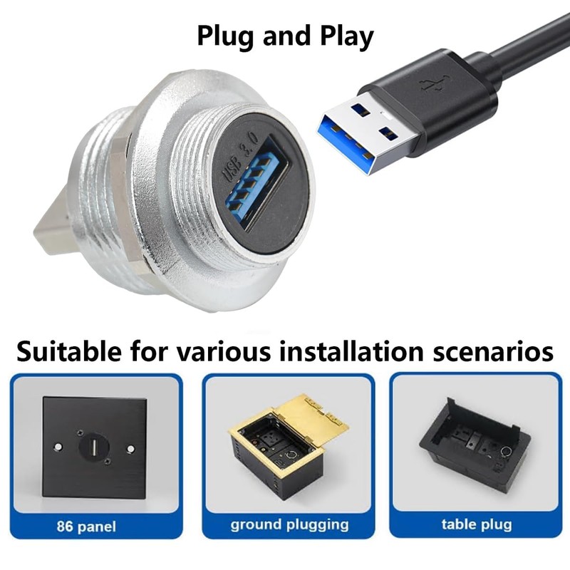 PENGLIN USB 3.0 Female to Male Waterproof Adapter, USB 3.0
