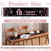 Table Runner for 18th Birthday, Black Pink Party Tablecloth, Table