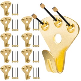 5WYOUKE Wall Hanging Hooks with Nails, 10 Pieces, Load Capacity Approx. 75.0 lbs (34 kg), Strong, Push Tack Hook, Pin Hook, Stylish, Large, Inconspicuous Hook, For Plasterboard, Wood Walls, Hanging