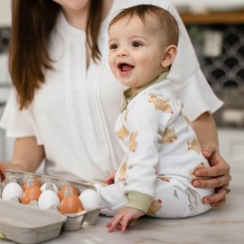 Burt's Bees Baby Boys Footed Pajamas, Sleep and Play Loose Fit, 100% Organic Cotton Soft One-piece PJs, Sizes NB to 6-9 Months