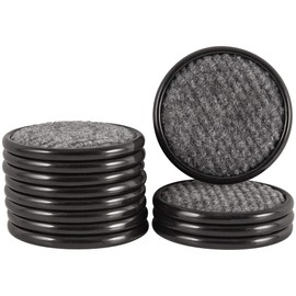 softtouch 1 5/8" Round Carpet Bottom Furniture Caster Cups to Protect Hardwood Floors, Brown/Gray (12 Pack)