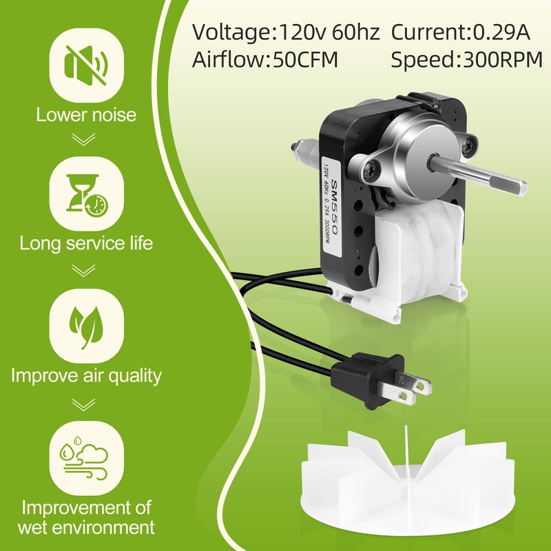 2 Pack Universal Bathroom Vent Exhaust Fan Motor SM550 Replacement