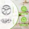 Offiper 304(18/8) Stainless Steel Compartment Plates, 2 Pack 9.4” Medium