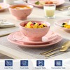 LOVECASA Pink Dinnerware Sets for 4, 12 Piece Porcelain Plates
