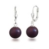Schöner-SD Pearl Drop Earrings 925 Silver 10 mm, Silver, Berry
