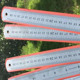 Juego de reglas de acero inoxidable, regla de Metal de 15/20 / 30cm, herramienta de medición de bordes de doble para enseñanza de ingeniería, 3 uds