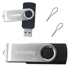 lcwamy USB 8GB USB Flash Drive 2 Pack Bulk Swivel USB Flash Drives 8GB Thumb Drive 2 Pack USB2.0 Flash Drive 8GB Twister USB Drive 8GB USB Stick
