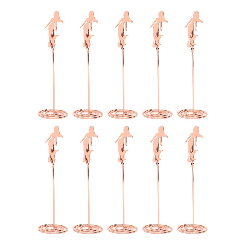 10pcs Table Number Holder Spiral Base Mermaid Shaped Wedding Table