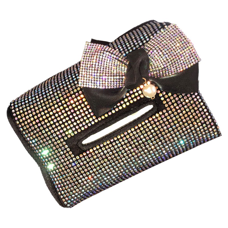 Rhinestones Car Tissue Holder Fashion Clip On Universal Backseat Tissue