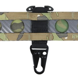 [KDTAC] Tactical Gear Molle Crash Hook/Hanging Carabiner T Mount MOLLE Webbing Battle Belt Clip Metal Keychain Vest Accessories (BK), BK