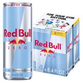 Red Bull Zero Energy Drink, 8.4 fl. oz., with 80mg Caffeine, Taurine & B Vitamins, Pack of 4 cans
