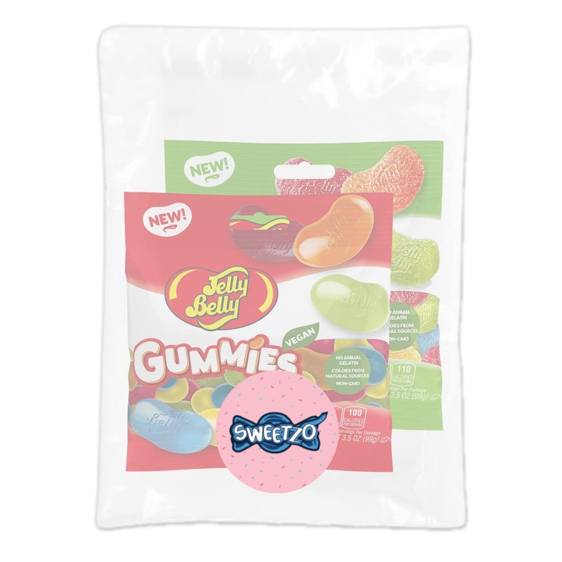 Sweet and Super Sour Vegan Gummy Candies, Fruit Flavored Jumbo