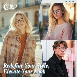 Happy Store CN12 Casual Fashion Basic Square Frame Clear Lens Eye Glasses for Women Men,Matte White