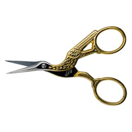 Ultima 3-1/2-Inch Forged, Gold-Plated, Stork Embroidery & Sewing Scissors