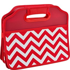 Picnic at Ascot 3 Section Folding Trunk Organizer- Designed & Quality Approved in the USA, Red Chevron
