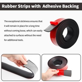 Heonay Self Adhesive Rubber Strips, Solid Neoprene Rubber Strips Rolls with Adhesive Backing, Self Stick Rubber Gasket Pads for DIY, Seals, 1" Wide x 1/8" Thick x 120" Long