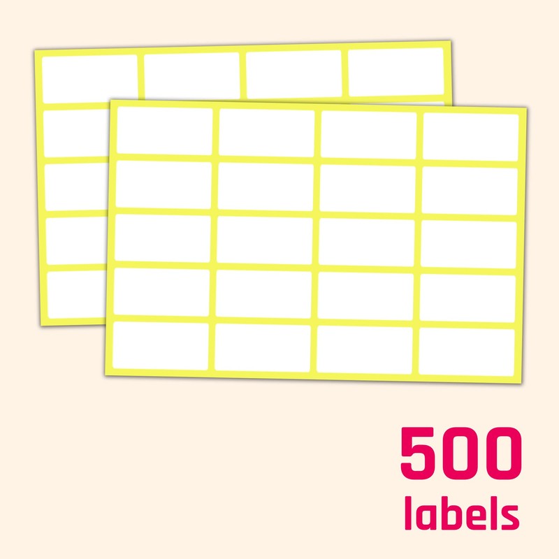 500 Pack, 1.5" x 0.75" - Blank White Labels Stickers