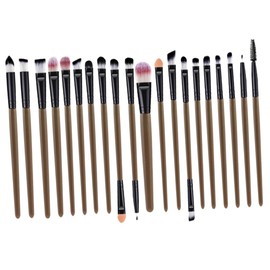 Mikinona 20PCS Portable Eye Makeup Brush Set Plastic Handle Eyelash Eyeshadow Brushes for Professional Makeup Application Grey Black