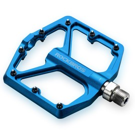 ROCKBROS Mountain Bike Pedals MTB Pedals 9/16-Inch Sealed Bearing Lightweight Aluminum Alloy Bicycle Platform Flat Pedals for Road Mountain BMX MTB Bike (Blue)