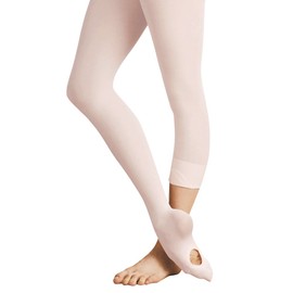 Girls Women's Ballet Tights Dance Tights Convertible Footed Tights (M(for age 8-14Y), pink)