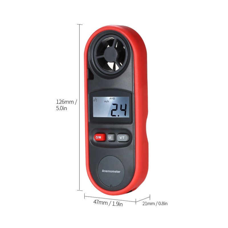 Mini Digital Anemometer Beaufort Scale IP67 Thermometer Handheld Anemometro Pocket