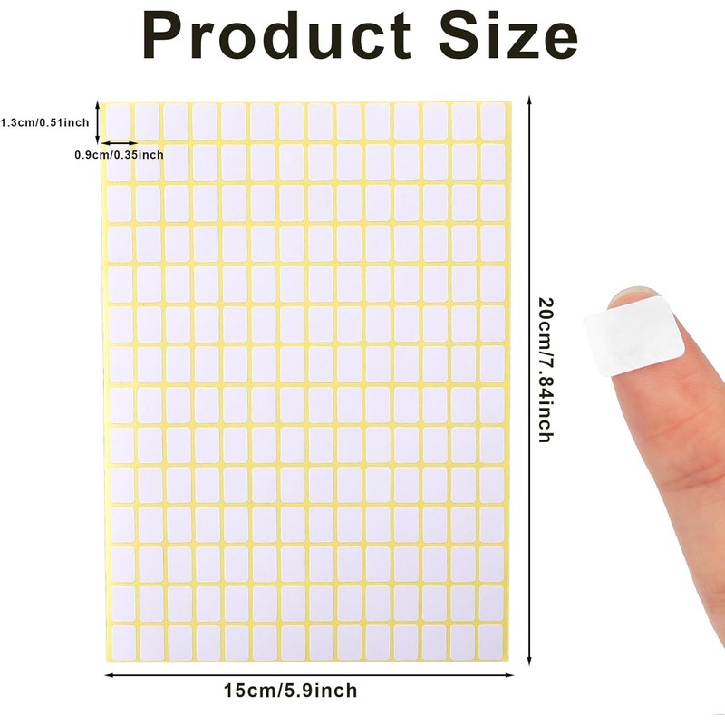 Sixstore 2940 Pcs Small White Label Stickers 13 X 9