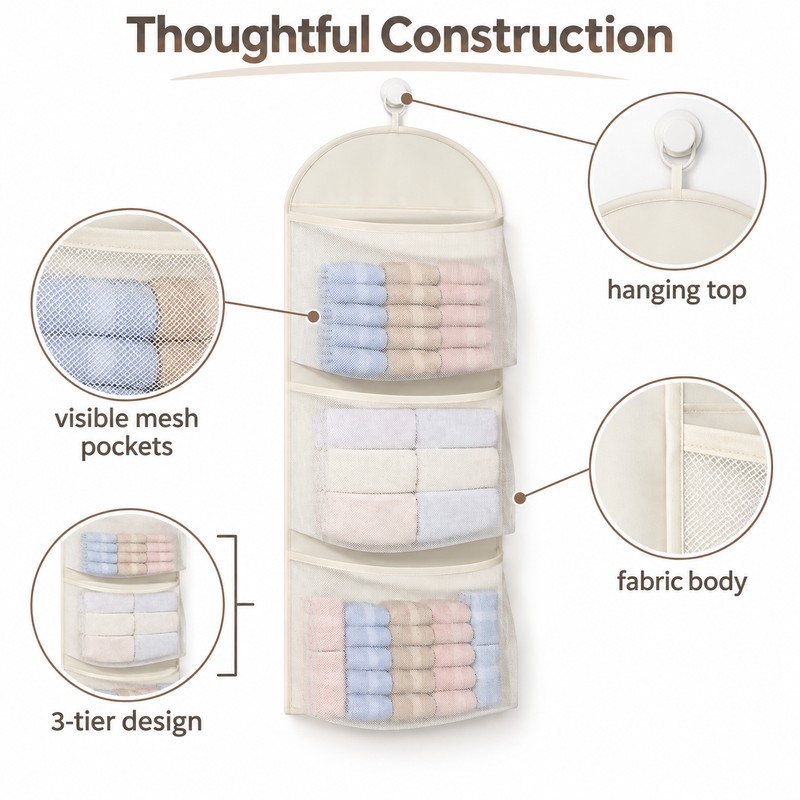3-Tier Hanging Organizer for Underwear & Socks – Non-Woven Fabric