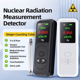 Handheld Portable Nuclear Radiation Detector Household Laboratory Multi-function Radioactive Geiger Counter Digital 0.96inch TFT Color Display β-Rays X-Rays γ-Rays Tester with Sound Alarm Function