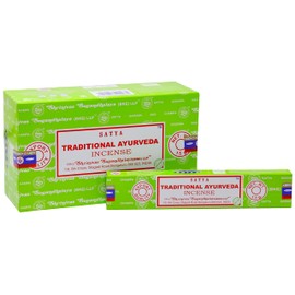 EARTH Satya Traditional Ayurveda Incense Sticks 15 GMS (Pack of 12) (Green Certified) Indian Perfumed Hand Rolled Agarbatti Perfect for Worship, Relaxation, Medication.