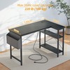 TIQLAB L Shaped Computer Desk with Power Outlets, 47 Inch