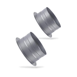 Regipro b Metal Zinc Plated Duct Connector Set of 2, Round Flange - Φ3.9 inches (100 mm), Pipe Parts for Ventilation Duct Hose
