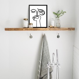 Funny Bathroom Wall Decor, Black and White Wall Art Decor Waterproof Canvas Black Framed Humor Toilet Artwork Wall Decor Bad Smell Minimalist WC Artwork Modern Minimalistic Bathroom Sign 10L" x 8W"
