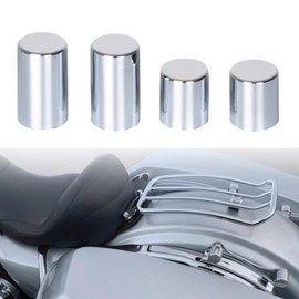 Motorcycle Sissy Bar Luggage Racks Docking Hardware Point Cover Kit Fits for Harley Touring FLSTC FXSTSB FXSTS FXSTC FLSTF FXST FXSTB FLSTN 1984-2023 (Chrome#2+2C)