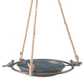 TOPANBIETER 999 Bird Bath Water Bath for Wild Birds Hanging Water Station Feeding Station Weatherproof and Frost-Proof (Jackson Grey)